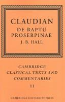 Cover of: De raptu Proserpinae by Claudius Claudianus, Claudius Claudianus