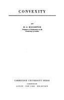 Convexity (Cambridge Tracts in Mathematics) by H. G. Eggleston