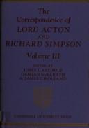 Cover of: The Correspondence of Lord Acton and Richard Simpson
