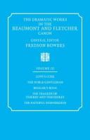 Cover of: The Dramatic Works in the Beaumont and Fletcher Canon (Dramatic Works in the Beaumont & Fletcher Canon)