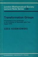 Transformation groups by Conference on Transformation Groups (1976 University of Newcastle upon Tyne)