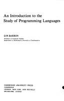 Cover of: An introduction to the study of programming languages