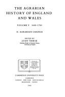 Cover of: The Agrarian History of England and Wales by Joan Thirsk
