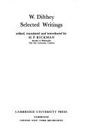 Cover of: W. Dilthey, selected writings