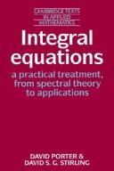Cover of: Integral equations by Porter, David