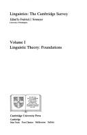 Cover of: Linguistic theory: foundations