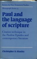 Cover of: Paul and the Language of Scripture by Christopher D. Stanley