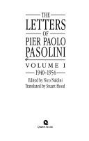 Cover of: The Letters of Pier Paolo Pasolini. Volume I, 1940-1954