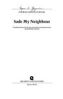 Cover of: Sade My Neighbour