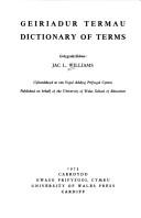 Cover of: Geiriadur termau: Dictionary of terms
