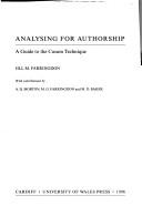 Cover of: Analysing for authorship: a guide to the cusum technique