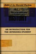 Cover of: History: An introduction for the intending student;