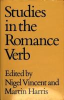 Cover of: Studies in the Romance verb: essays offered to Joe Cremona on the occasion of his 60th birthday