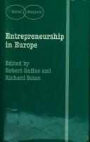 Cover of: Entrepreneurship in Europe: the social processes