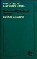 Cover of: Universal grammar: 15 essays
