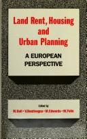 Cover of: Land Rent, Housing and Urban Planning: A European Perspective