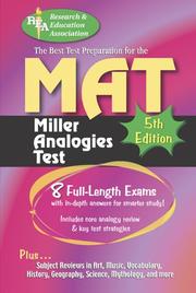 Cover of: MAT -- The Best Test Preparation for the Miller Analogies Test by Research and Education Association, Heather Craven, Marc Davis, Mitchel Fedak, John P Frade, Bernice Goldberg, Gary Land, Carol Rush