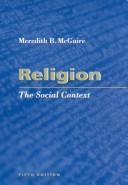 Cover of: Religion by Meredith B. McGuire