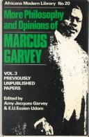 Cover of: More philosophy and opinions of Marcus Garvey by Marcus Garvey