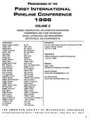 Cover of: Proceedings of the 1996 International Pipeline Conference | Mike Yoon