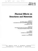 Cover of: Thermal Effects on Structures and Materials/Pvp Vol 203/Amd Vol 110/G00551: Presented at the Winter Annual Meeting of the American Society of Mechanical ... Dallas, Texas, November 25-30, 1990 (AMD)