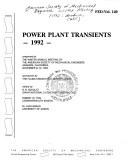 Cover of: Power plant transients, 1992 | 