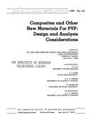 Cover of: Composites and Other New Materials for Pvp: Design and Analysis Considerations (Pvp, Vol 174)
