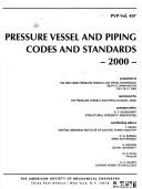 Cover of: Pressure Vessel & Piping Codes & Standards, 2000 | 