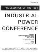 Cover of: Proceedings of the Industrial Power Conference, 1994 (Pwr Series : Volume 24)