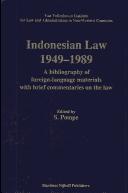 Cover of: Indonesian law 1949-1989 by edited by S. Pompe.