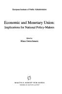 Cover of: Economic and monetary union | 