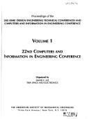 Cover of: 2002 Computers and Information in Engineering Conference. (Design Engineering Technical Conference and Computers and Information in Engineering Conference, Vol. 1) | 