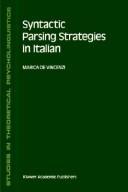 Cover of: Syntactic parsing strategies in Italian: the minimal chain principle