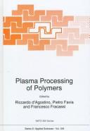 Cover of: Plasma Processing of Polymers (NATO Science Series E: (closed))