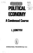 Cover of: Political Economy by L. Leontyev, L. A. Leont'ev