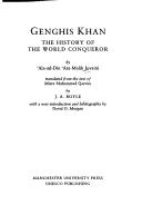 Cover of: Genghis Khan (Manchester Medieval Studies) by Ata-Malik T. Juvaini, Ata-Malik Juvaini