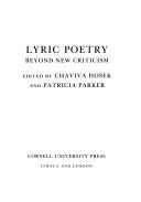 Cover of: Lyric poetry: beyond new criticism