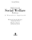 Cover of: American Social Welfare Policy by Howard Jacob Karger, David Stoesz