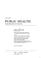 Cover of: Public health: administration and practice