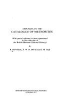 Cover of: Appendix to the Catalogue of meteorites by British Museum (Natural History)