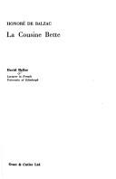 Cover of: Honoré de Balzac, La cousine Bette