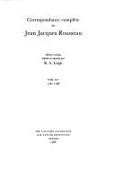 Correspondance complète de Jean Jacques Rousseau by Jean-Jacques Rousseau