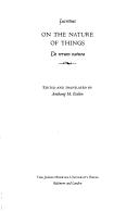 Cover of: On the nature of things = by Titus Lucretius Carus