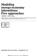Cover of: Modeling energy-economy interactions | 