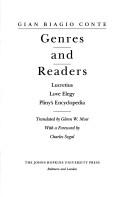 Cover of: Genres and readers: Lucretius, love elegy, Pliny's Encyclopedia