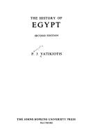 Cover of: The history of Egypt