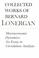 Cover of: Collected works of Bernard Lonergan.