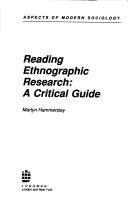 Cover of: Reading Ethnographic Research: A Critical Guide