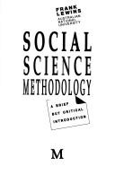 Cover of: Social Science Methodology by Frank Lewins, Frank Lewins