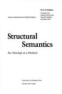 Cover of: Structural Semantics: An Attempt at a Method
